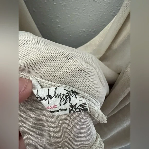 Free People Night Owl Bodysuit In Morning Oat Size Large New - Picture 7 of 8